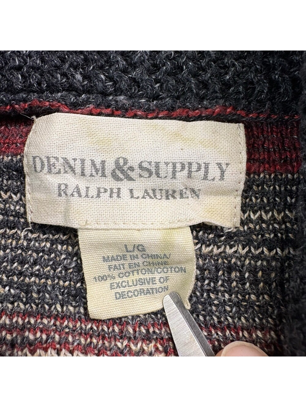 Denim & Supply Ralph Lauren Shawl Neck Sweater Women’s Size Large Southwestern - Picture 3 of 5
